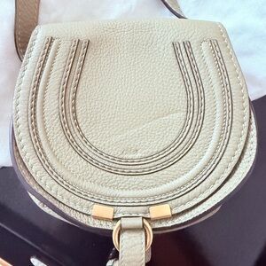 Chloé Marcie Mini Textured-Leather Shoulder Bag | Sage Green